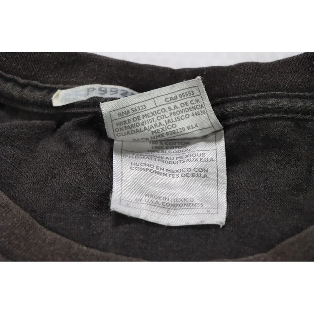 Vintage Nike Center Swoosh T Shirt L Black Mini Embroidered Blank Fade Y2K 00s